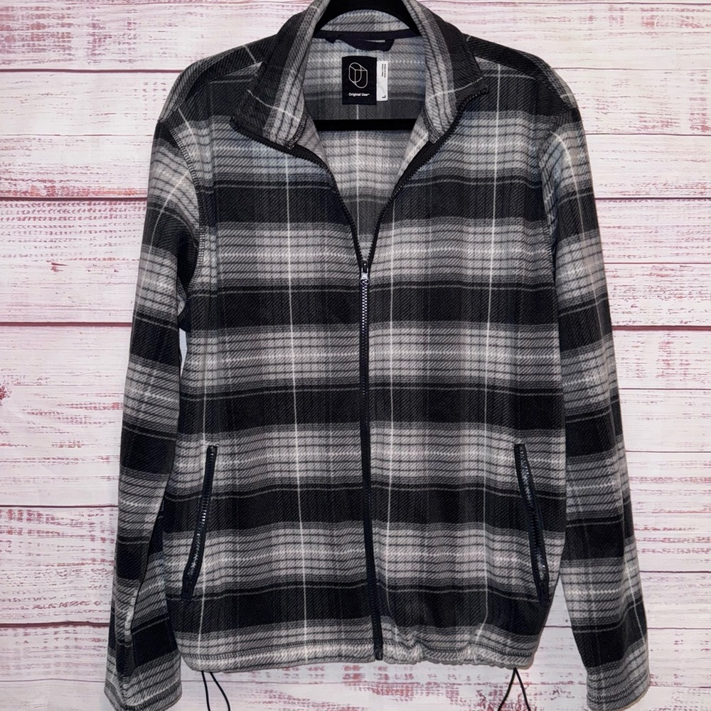Original Use Fleece Plaid Full Zip Jacket